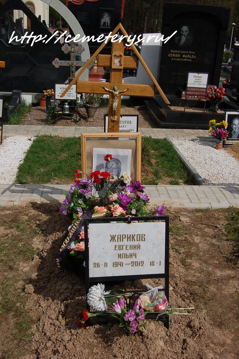 могила Евгения Жарикова на Троекуровском кладбище в Москве (вид могилы до установки памятника)( фото Дмитрия Кондратьева)