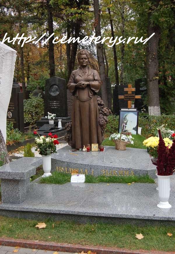 могила Людмилы Зыкиной на Новодевичем кладбище в Москве ( фото Дмитрия Кондратьева)