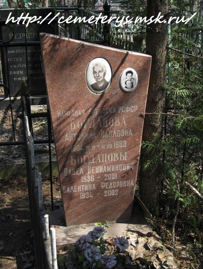 Могила Антонины Богдановой на Востряковском кладбище в Москве ( фото Дмитрия Кондратьева)